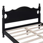 Base de cama de plataforma Queen de madera con soporte de listones de madera