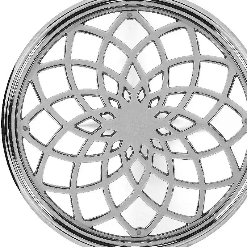 HomeRoots 26 Silver Aluminum Open Lattice Round Top End Table