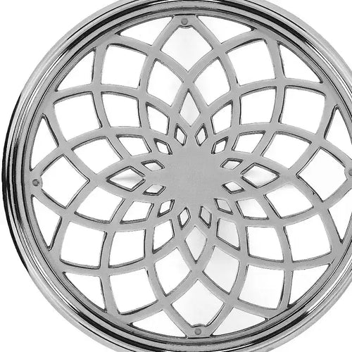 HomeRoots 26 Silver Aluminum Open Lattice Round Top End Table
