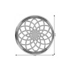 Mesa auxiliar redonda de 26" de aluminio plateado con celosía abierta