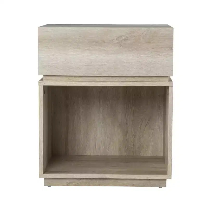 HomeRoots 24 Brown Manufactured Wood Rectangular End Table With Drawer With Shelf