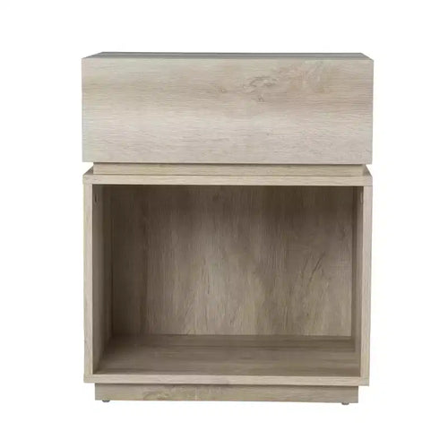 HomeRoots 24 Brown Manufactured Wood Rectangular End Table With Drawer With Shelf