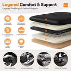 Silla de oficina ergonómica de cuero con respaldo alto, soporte lumbar de resorte y brazos abatibles