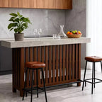 Mesa de bar para el hogar 63, mesa de pub de 2 niveles con reposapiés, gabinete de bar de café moderno para cocina, bistró, comedor y sala de estar