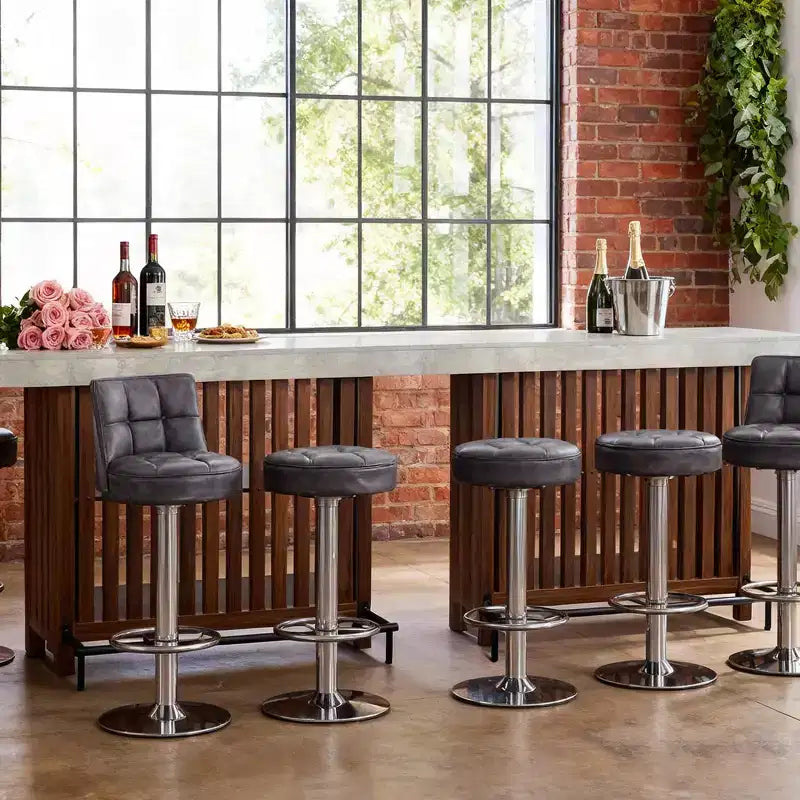 Mesa de bar para el hogar 63, mesa de pub de 2 niveles con reposapiés, gabinete de bar de café moderno para cocina, bistró, comedor y sala de estar