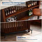 Mesa de bar para el hogar 63, mesa de pub de 2 niveles con reposapiés, gabinete de bar de café moderno para cocina, bistró, comedor y sala de estar