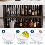 Mesa de bar para el hogar 63, mesa de pub de 2 niveles con reposapiés, gabinete de bar de café moderno para cocina, bistró, comedor y sala de estar