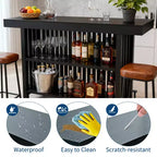 Mesa de bar para el hogar 63, mesa de pub de 2 niveles con reposapiés, gabinete de bar de café moderno para cocina, bistró, comedor y sala de estar