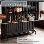 Mesa de bar para el hogar 63, mesa de pub de 2 niveles con reposapiés, gabinete de bar de café moderno para cocina, bistró, comedor y sala de estar
