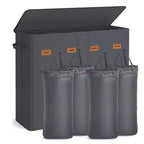 SONGMICS 55.4 Gallon (210 L) Laundry Hamper, 4-Compartment Laundry Basket Sorter with Lid, Labels, Removable Liner Bags, for Bedroom