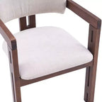 Sillas de comedor tapizadas de madera de caucho de estilo moderno de mediados de siglo Pascale, juego de 4