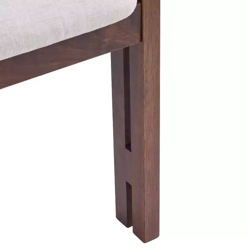Sillas de comedor tapizadas de madera de caucho de estilo moderno de mediados de siglo Pascale, juego de 4