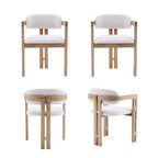 Sillas de comedor tapizadas de madera de caucho de estilo moderno de mediados de siglo Pascale, juego de 4