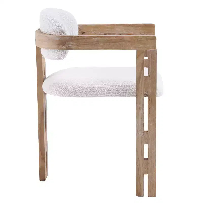 Sillas de comedor tapizadas de madera de caucho de estilo moderno de mediados de siglo Pascale, juego de 4