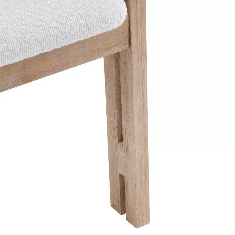Sillas de comedor tapizadas de madera de caucho de estilo moderno de mediados de siglo Pascale, juego de 4