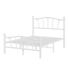 Encantadora estructura de cama de metal con cabecero en forma de corazón, plataforma robusta, almacenamiento bajo la cama, no necesita somier, perfecta para dormitorios de niños y niñas