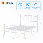 Encantadora estructura de cama de metal con cabecero en forma de corazón, plataforma robusta, almacenamiento bajo la cama, no necesita somier, perfecta para dormitorios de niños y niñas