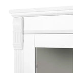 Armario de despensa de cocina independiente de 72" con puertas de vidrio y cajones, blanco