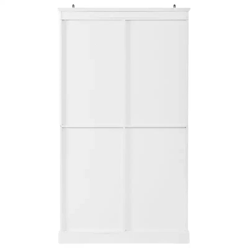 Armario de despensa de cocina independiente de 72" con puertas de vidrio y cajones, blanco