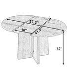 Mesa de comedor redonda extensible vintage, madera de caucho estilo rústico con extensión de 40.6 cm