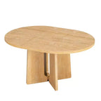 Mesa de comedor redonda extensible vintage, madera de caucho estilo rústico con extensión de 40.6 cm