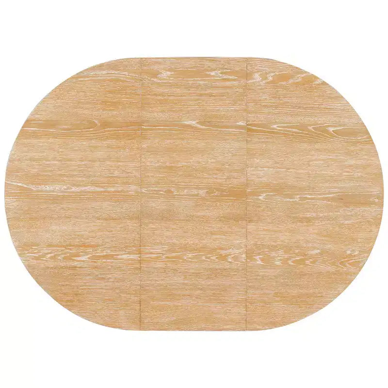 Mesa de comedor redonda extensible vintage, madera de caucho estilo rústico con extensión de 40.6 cm