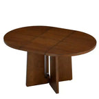 Mesa de comedor redonda extensible vintage, madera de caucho estilo rústico con extensión de 40.6 cm