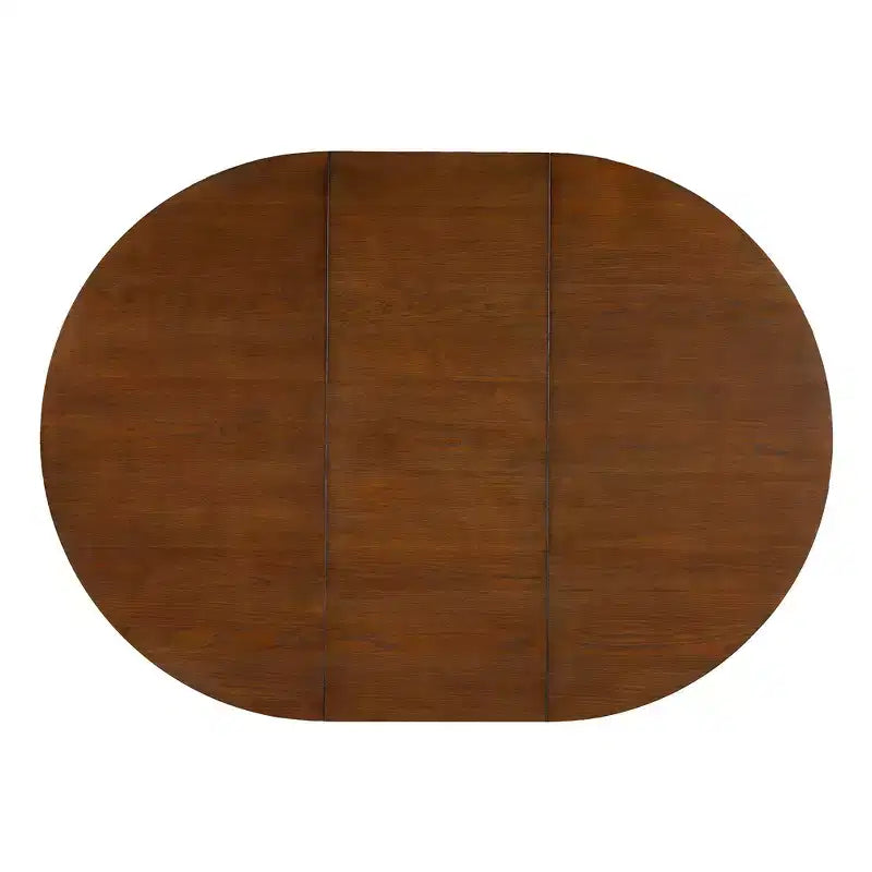 Mesa de comedor redonda extensible vintage, madera de caucho estilo rústico con extensión de 40.6 cm