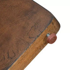 Mesa de comedor redonda extensible vintage, madera de caucho estilo rústico con extensión de 40.6 cm