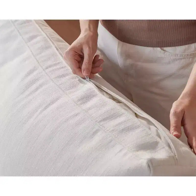Sofá seccional modular en forma de L de 120" con relleno de plumón, otomana de almacenamiento y 2 almohadas, beige