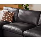 Sofá seccional modular en forma de L de 120" con relleno de plumón, otomana de almacenamiento y 2 almohadas, beige