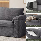 Sofá Cloud Loveseat de 86", pana beige, asiento profundo con cojines de reposabrazos anchos