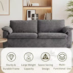 Sofá Cloud Loveseat de 86", pana beige, asiento profundo con cojines de reposabrazos anchos