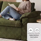 Sofá Cloud Loveseat de 86", pana beige, asiento profundo con cojines de reposabrazos anchos