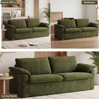 Sofá Cloud Loveseat de 86", pana beige, asiento profundo con cojines de reposabrazos anchos