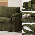 Sofá Cloud Loveseat de 86", pana beige, asiento profundo con cojines de reposabrazos anchos