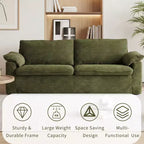 Sofá Cloud Loveseat de 86", pana beige, asiento profundo con cojines de reposabrazos anchos