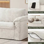 Sofá Cloud Loveseat de 86", pana beige, asiento profundo con cojines de reposabrazos anchos