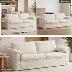 Sofá Cloud Loveseat de 86", pana beige, asiento profundo con cojines de reposabrazos anchos