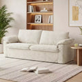 Dyonery 86 Cloud Loveseat Sofa,Beige Corduroy Love Seat Couches for Living Room Deep Seat,Wide Armrest Pillows,Sturdy Frame Ergonomic Design