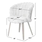 Silla de comedor Amanda de piel sintética, juego de 2, blanco roto/roble rústico
