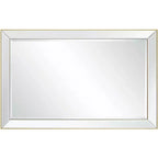 Espejo de pared rectangular Verne con borde dorado mate de 24" x 38" y cristal biselado