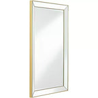 Espejo de pared rectangular Verne con borde dorado mate de 24" x 38" y cristal biselado
