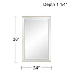 Espejo de pared rectangular Verne con borde dorado mate de 24" x 38" y cristal biselado