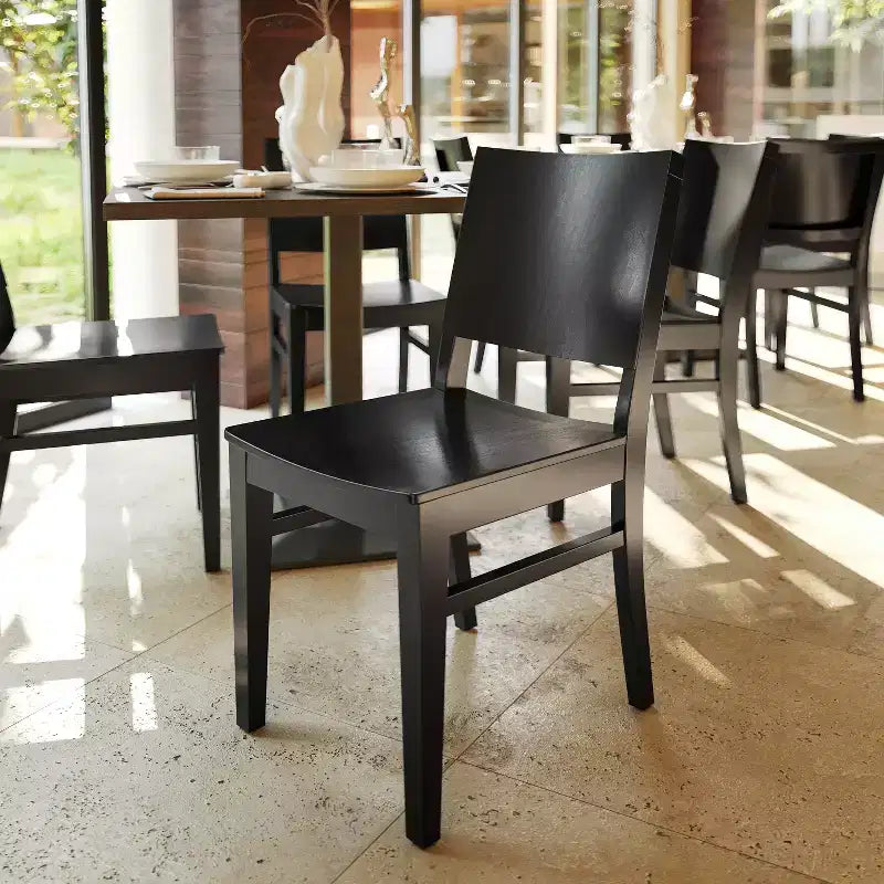 Silla de Comedor de Madera Maciza Grado Comercial Nápoles con Respaldo Curvo