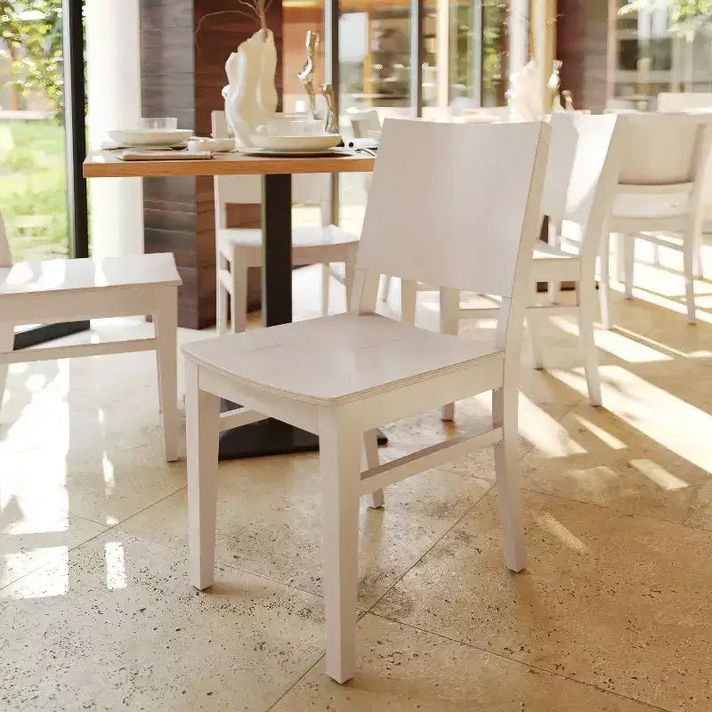 Silla de Comedor de Madera Maciza Grado Comercial Nápoles con Respaldo Curvo