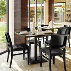 Silla de Comedor de Madera Maciza Grado Comercial Nápoles con Respaldo Curvo
