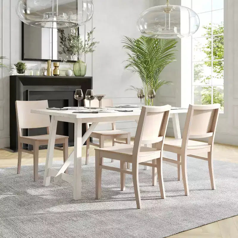 Silla de Comedor de Madera Maciza Grado Comercial Nápoles con Respaldo Curvo