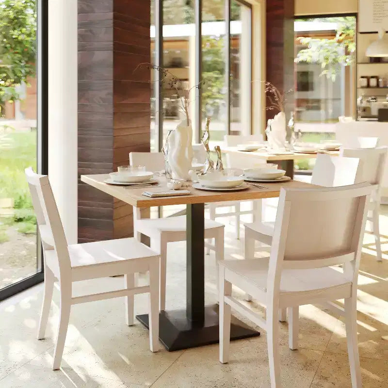 Silla de Comedor de Madera Maciza Grado Comercial Nápoles con Respaldo Curvo