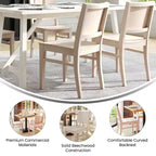 Silla de Comedor de Madera Maciza Grado Comercial Nápoles con Respaldo Curvo
